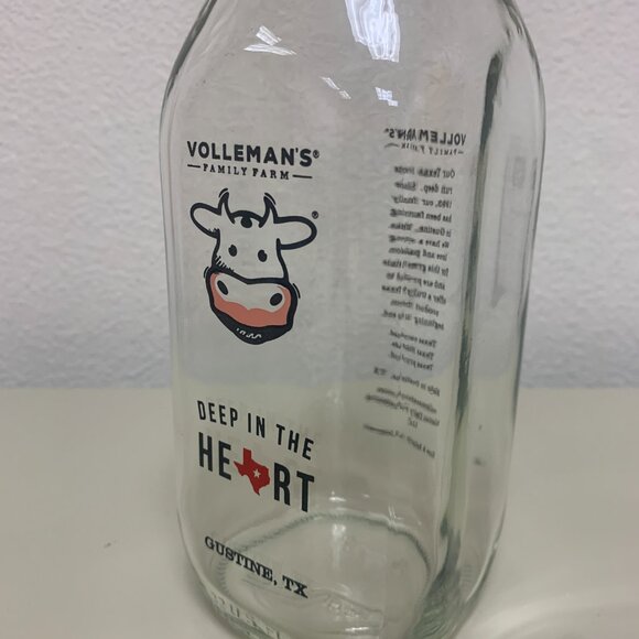 BOTTLE - 32oz VOLLMANS FARMS glass milk bottle DEEP IN THE HEART OF TEXAS logo - Picture 8 of 8